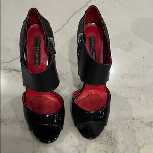 Charles Jourdan Black and Red Heels